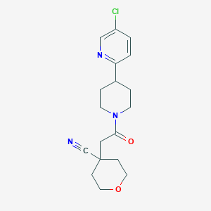 4-[2-[4-(5-Chloropyridin-2-yl)piperidin-1-yl]-2-oxoethyl]oxane-4-carbonitrile