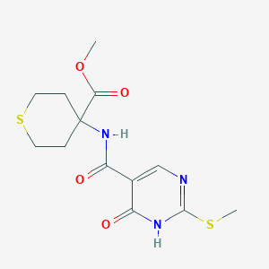 methyl 4-[(2-methylsulfanyl-6-oxo-1H-pyrimidine-5-carbonyl)amino]thiane-4-carboxylate