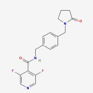 3,5-difluoro-N-[[4-[(2-oxopyrrolidin-1-yl)methyl]phenyl]methyl]pyridine-4-carboxamide