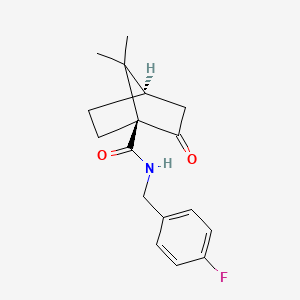 (1S,4R)-N-[(4-fluorophenyl)methyl]-7,7-dimethyl-2-oxobicyclo[2.2.1]heptane-1-carboxamide