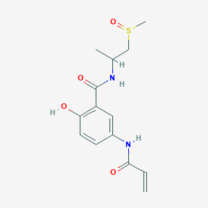 2-hydroxy-N-(1-methylsulfinylpropan-2-yl)-5-(prop-2-enoylamino)benzamide