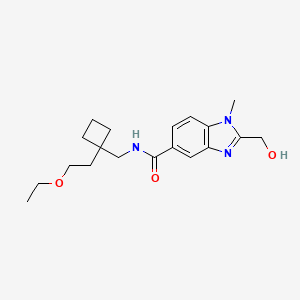 N-[[1-(2-ethoxyethyl)cyclobutyl]methyl]-2-(hydroxymethyl)-1-methylbenzimidazole-5-carboxamide