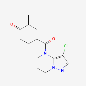 4-(3-chloro-6,7-dihydro-5H-pyrazolo[1,5-a]pyrimidine-4-carbonyl)-2-methylcyclohexan-1-one