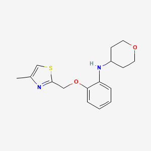 N-[2-[(4-methyl-1,3-thiazol-2-yl)methoxy]phenyl]oxan-4-amine