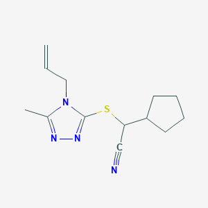 2-Cyclopentyl-2-[(5-methyl-4-prop-2-enyl-1,2,4-triazol-3-yl)sulfanyl]acetonitrile