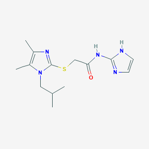 2-[4,5-dimethyl-1-(2-methylpropyl)imidazol-2-yl]sulfanyl-N-(1H-imidazol-2-yl)acetamide