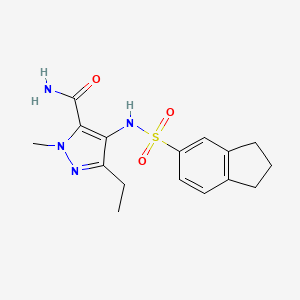 4-(2,3-dihydro-1H-inden-5-ylsulfonylamino)-5-ethyl-2-methylpyrazole-3-carboxamide