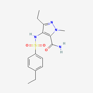 5-Ethyl-4-[(4-ethylphenyl)sulfonylamino]-2-methylpyrazole-3-carboxamide