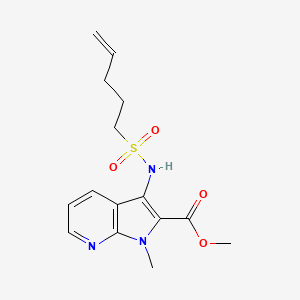 Methyl 1-methyl-3-(pent-4-enylsulfonylamino)pyrrolo[2,3-b]pyridine-2-carboxylate