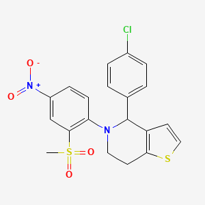 4-(4-chlorophenyl)-5-(2-methylsulfonyl-4-nitrophenyl)-6,7-dihydro-4H-thieno[3,2-c]pyridine