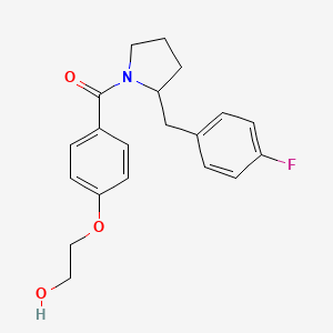 [2-[(4-Fluorophenyl)methyl]pyrrolidin-1-yl]-[4-(2-hydroxyethoxy)phenyl]methanone