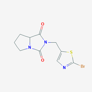 2-[(2-Bromo-1,3-thiazol-5-yl)methyl]-5,6,7,7a-tetrahydropyrrolo[1,2-c]imidazole-1,3-dione