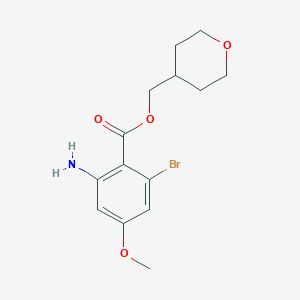 molecular formula C14H18BrNO4 B7114546 Oxan-4-ylmethyl 2-amino-6-bromo-4-methoxybenzoate 