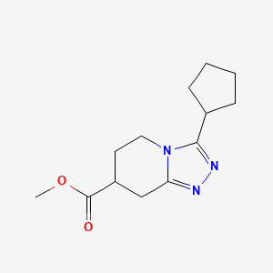 molecular formula C13H19N3O2 B7114632 Methyl 3-cyclopentyl-5,6,7,8-tetrahydro-[1,2,4]triazolo[4,3-a]pyridine-7-carboxylate 