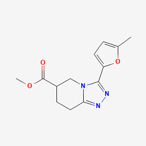 molecular formula C13H15N3O3 B7114639 Methyl 3-(5-methylfuran-2-yl)-5,6,7,8-tetrahydro-[1,2,4]triazolo[4,3-a]pyridine-6-carboxylate 