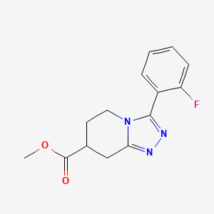 molecular formula C14H14FN3O2 B7114646 Methyl 3-(2-fluorophenyl)-5,6,7,8-tetrahydro-[1,2,4]triazolo[4,3-a]pyridine-7-carboxylate 