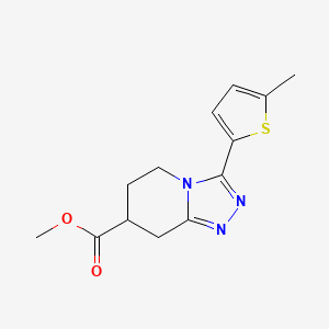 molecular formula C13H15N3O2S B7114649 Methyl 3-(5-methylthiophen-2-yl)-5,6,7,8-tetrahydro-[1,2,4]triazolo[4,3-a]pyridine-7-carboxylate 