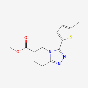 molecular formula C13H15N3O2S B7114656 Methyl 3-(5-methylthiophen-2-yl)-5,6,7,8-tetrahydro-[1,2,4]triazolo[4,3-a]pyridine-6-carboxylate 