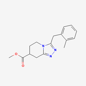 molecular formula C16H19N3O2 B7114662 Methyl 3-[(2-methylphenyl)methyl]-5,6,7,8-tetrahydro-[1,2,4]triazolo[4,3-a]pyridine-7-carboxylate 