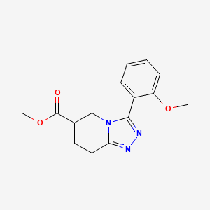 molecular formula C15H17N3O3 B7114670 Methyl 3-(2-methoxyphenyl)-5,6,7,8-tetrahydro-[1,2,4]triazolo[4,3-a]pyridine-6-carboxylate 