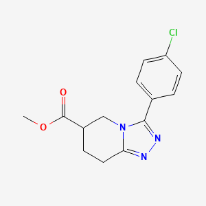 molecular formula C14H14ClN3O2 B7114685 Methyl 3-(4-chlorophenyl)-5,6,7,8-tetrahydro-[1,2,4]triazolo[4,3-a]pyridine-6-carboxylate 