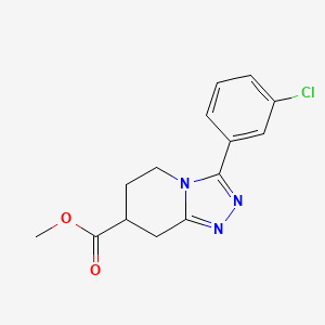 molecular formula C14H14ClN3O2 B7114686 Methyl 3-(3-chlorophenyl)-5,6,7,8-tetrahydro-[1,2,4]triazolo[4,3-a]pyridine-7-carboxylate 