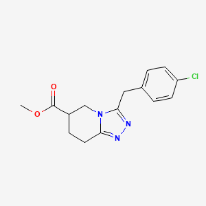 molecular formula C15H16ClN3O2 B7114703 Methyl 3-[(4-chlorophenyl)methyl]-5,6,7,8-tetrahydro-[1,2,4]triazolo[4,3-a]pyridine-6-carboxylate 