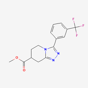 molecular formula C15H14F3N3O2 B7114721 Methyl 3-[3-(trifluoromethyl)phenyl]-5,6,7,8-tetrahydro-[1,2,4]triazolo[4,3-a]pyridine-7-carboxylate 