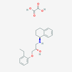 molecular formula C21H27NO2.C2H2O4 B071150 3-(2-乙基苯氧基)-1-(1,2,3,4-四氢萘-1-基氨基)-2-丙醇草酸盐 CAS No. 174689-39-5