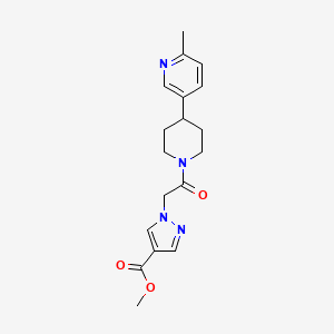 molecular formula C18H22N4O3 B7115567 Methyl 1-[2-[4-(6-methylpyridin-3-yl)piperidin-1-yl]-2-oxoethyl]pyrazole-4-carboxylate 