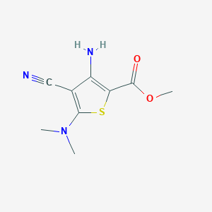 molecular formula C9H11N3O2S B071159 Methyl 3-amino-4-cyano-5-(dimethylamino)thiophene-2-carboxylate CAS No. 175202-32-1
