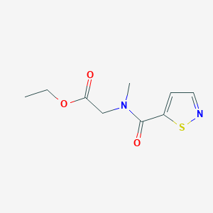 molecular formula C9H12N2O3S B7116146 Ethyl 2-[methyl(1,2-thiazole-5-carbonyl)amino]acetate 