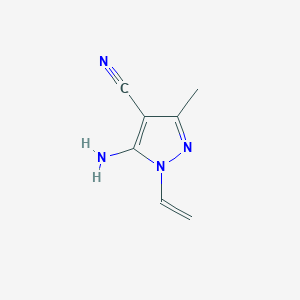 molecular formula C7H8N4 B071162 5-Amino-1-ethenyl-3-methylpyrazole-4-carbonitrile CAS No. 194543-37-8
