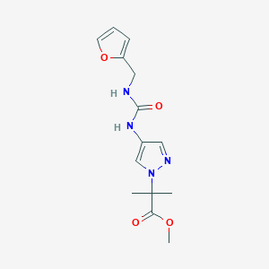 molecular formula C14H18N4O4 B7116820 Methyl 2-[4-(furan-2-ylmethylcarbamoylamino)pyrazol-1-yl]-2-methylpropanoate 