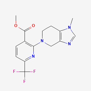 molecular formula C15H15F3N4O2 B7116871 methyl 2-(1-methyl-6,7-dihydro-4H-imidazo[4,5-c]pyridin-5-yl)-6-(trifluoromethyl)pyridine-3-carboxylate 