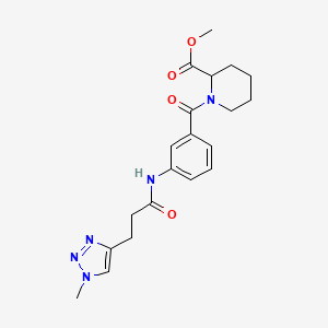 molecular formula C20H25N5O4 B7117475 Methyl 1-[3-[3-(1-methyltriazol-4-yl)propanoylamino]benzoyl]piperidine-2-carboxylate 