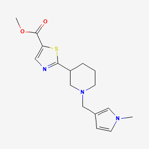 molecular formula C16H21N3O2S B7117485 Methyl 2-[1-[(1-methylpyrrol-3-yl)methyl]piperidin-3-yl]-1,3-thiazole-5-carboxylate 