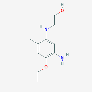 molecular formula C11H18N2O2 B071184 2-[(5-Amino-4-ethoxy-2-methylphenyl)amino]ethanol CAS No. 173552-25-5