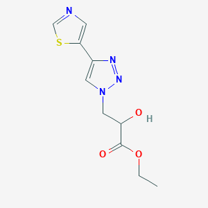 molecular formula C10H12N4O3S B7119408 Ethyl 2-hydroxy-3-[4-(1,3-thiazol-5-yl)triazol-1-yl]propanoate 