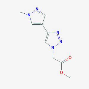 molecular formula C9H11N5O2 B7119419 Methyl 2-[4-(1-methylpyrazol-4-yl)triazol-1-yl]acetate 