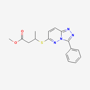 molecular formula C16H16N4O2S B7119797 Methyl 3-[(3-phenyl-[1,2,4]triazolo[4,3-b]pyridazin-6-yl)sulfanyl]butanoate 