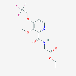 molecular formula C13H15F3N2O5 B071212 Glycine, N-[[3-methoxy-4-(2,2,2-trifluoroethoxy)-2-pyridinyl]carbonyl]-, ethyl ester CAS No. 170621-40-6