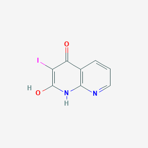 molecular formula C8H5IN2O2 B071231 2-hydroxy-3-iodo-1H-1,8-naphthyridin-4-one CAS No. 160683-15-8