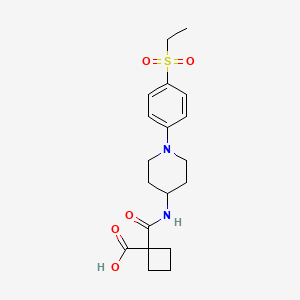 1-[[1-(4-Ethylsulfonylphenyl)piperidin-4-yl]carbamoyl]cyclobutane-1-carboxylic acid