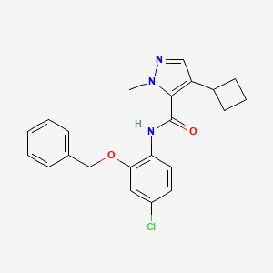 N-(4-chloro-2-phenylmethoxyphenyl)-4-cyclobutyl-2-methylpyrazole-3-carboxamide