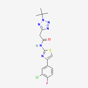 2-(2-tert-butyltetrazol-5-yl)-N-[4-(3-chloro-4-fluorophenyl)-1,3-thiazol-2-yl]acetamide