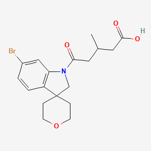 5-(6-bromospiro[2H-indole-3,4'-oxane]-1-yl)-3-methyl-5-oxopentanoic acid