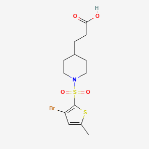 3-[1-(3-Bromo-5-methylthiophen-2-yl)sulfonylpiperidin-4-yl]propanoic acid