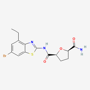 (2S,5R)-2-N-(6-bromo-4-ethyl-1,3-benzothiazol-2-yl)oxolane-2,5-dicarboxamide