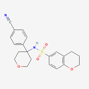 N-[4-(4-cyanophenyl)oxan-4-yl]-3,4-dihydro-2H-chromene-6-sulfonamide